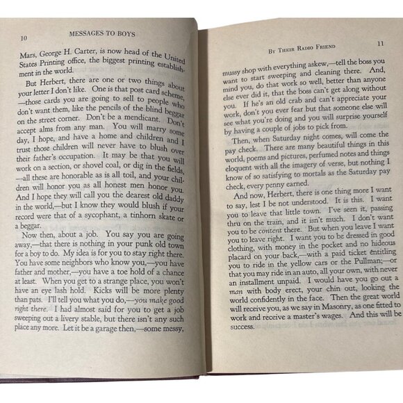 Vintage 1929 Book "Messages To Boys" Radio Friend By E.R. Gurney Morality HC Vtg - Picture 7 of 16